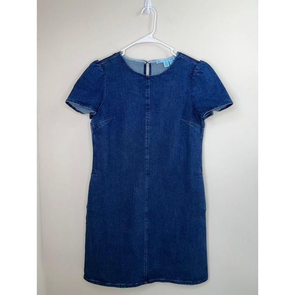 SOLD Draper James Navy Denim Shift Dress Size 8 - Picture 4 of 6